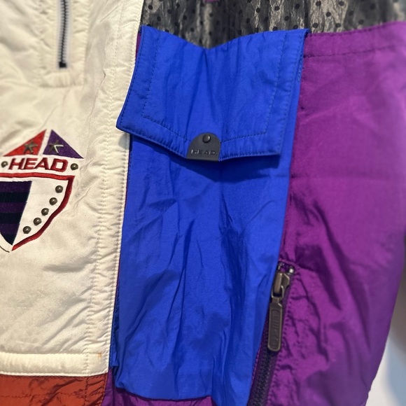 VTG  80s/90s Head Sportswear Ski Jacket Womens Sz10 Rainbow Color Block Pullover - Picture 14 of 16